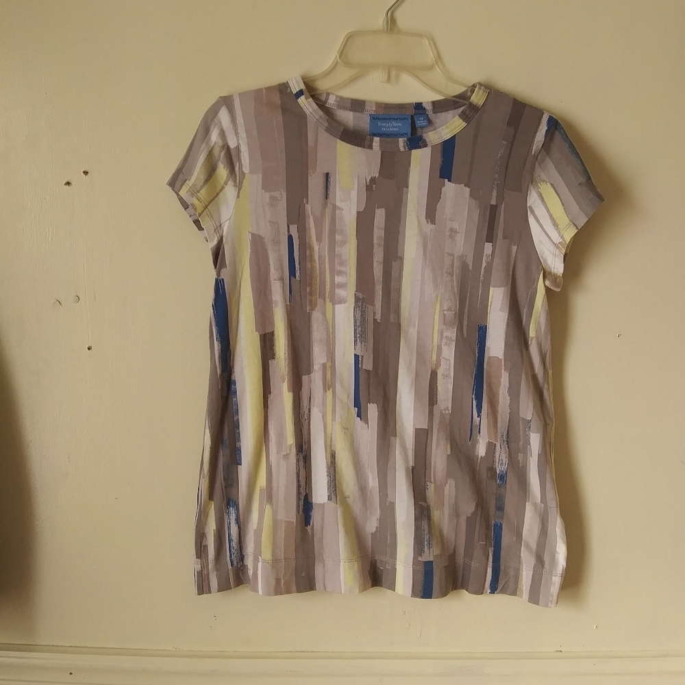 Womens M Simply Vera Vera Wang  Block stripe tee